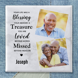 Bóton Quadrado 5.08cm Memorials Lembrança Personalizada 2 Fotomia