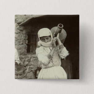 Bóton Quadrado 5.08cm Menina arménia do país, Yerevan