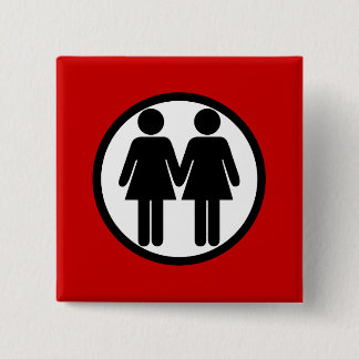 Bóton Quadrado 5.08cm Menina + Botão vermelho da menina