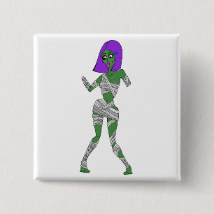 Bóton Quadrado 5.08cm Menina do zombi