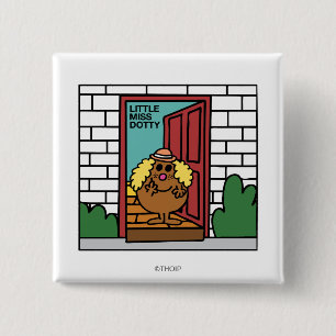 Bóton Quadrado 5.08cm Menina Dotty Porta aberta