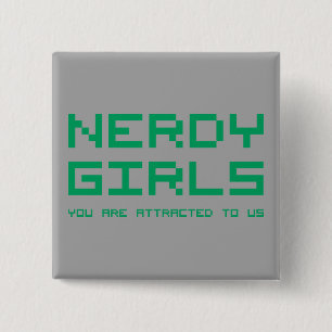 Bóton Quadrado 5.08cm Meninas Nerdy 2