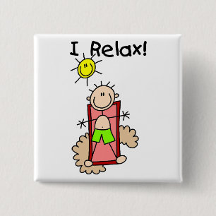 Bóton Quadrado 5.08cm Menino eu relaxo o camiseta e os presentes
