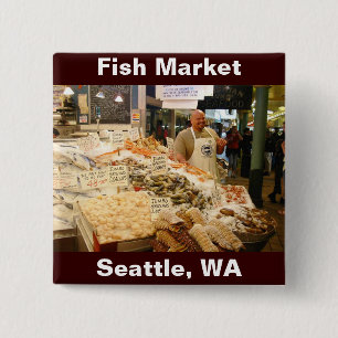 Bóton Quadrado 5.08cm Mercado de peixes Seattle WA