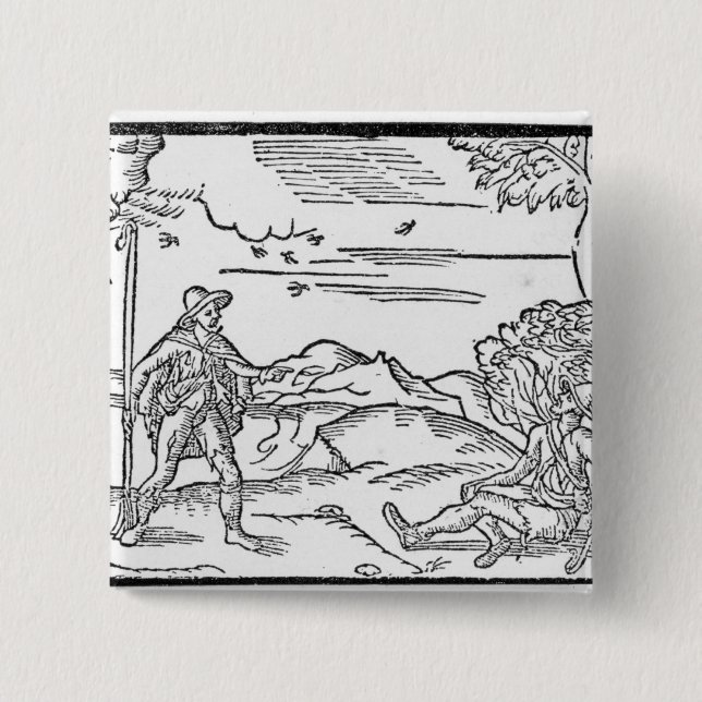 Bóton Quadrado 5.08cm Mês de setembro 'o Shepheardes Calendar (Frente)