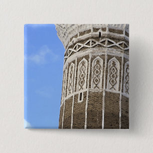 Bóton Quadrado 5.08cm Mesquita Al Bakiriya em Sana'a Antiga, Iêmen