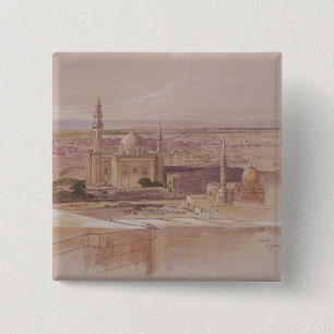 Bóton Quadrado 5.08cm Mesquita de Agra, o Cairo, 1849