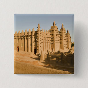 Bóton Quadrado 5.08cm Mesquita em Djenne, um exemplo clássico de