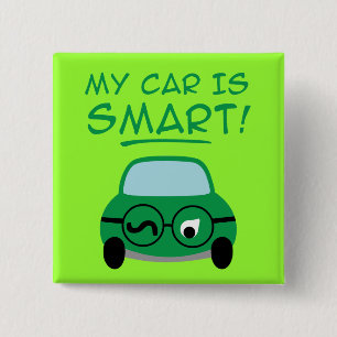 Bóton Quadrado 5.08cm Meu Carro É Inteligente