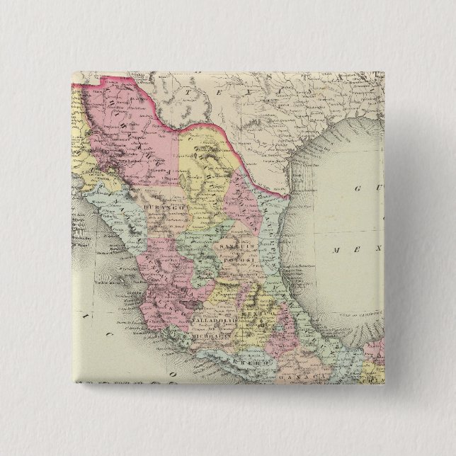 Bóton Quadrado 5.08cm México 3 (Frente)