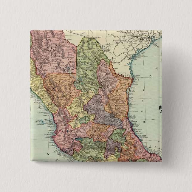 Bóton Quadrado 5.08cm México 7 (Frente)