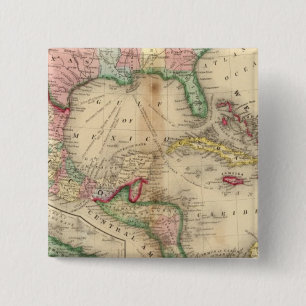Bóton Quadrado 5.08cm México, América Central, Índias Ocidentais