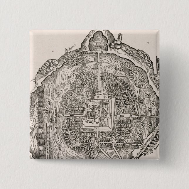 Bóton Quadrado 5.08cm México antes da conquista (Frente)