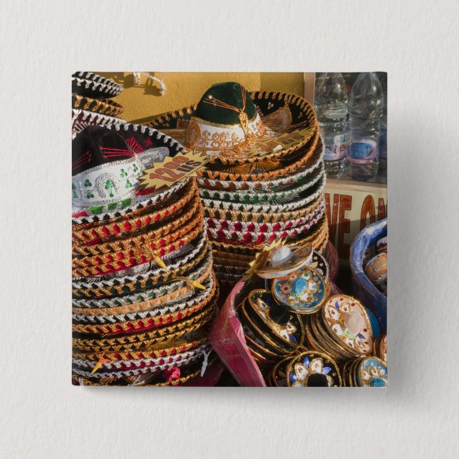 Bóton Quadrado 5.08cm México, Cozumel. Souvenirs em Isla de Cozumel (Frente)