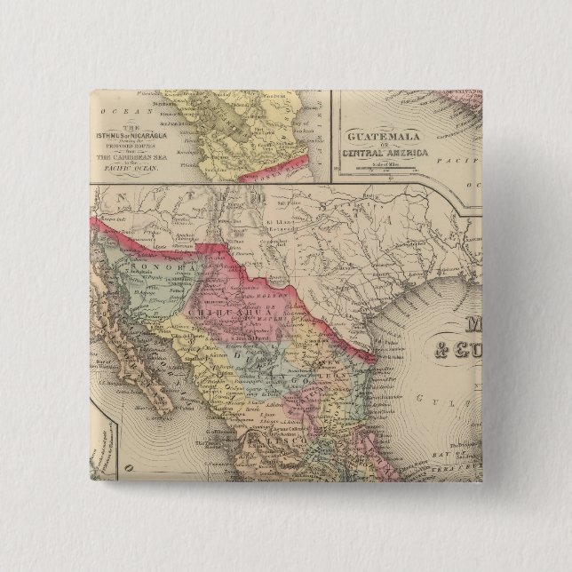 Bóton Quadrado 5.08cm México e Guatemala 4 (Frente)