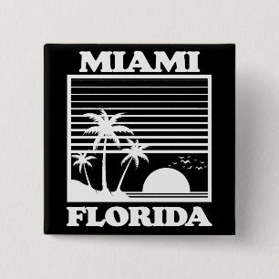 Bóton Quadrado 5.08cm Miami, Flórida