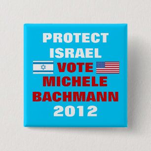 Bóton Quadrado 5.08cm Michele Bachmann Israel 2012