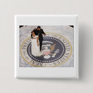 Bóton Quadrado 5.08cm Michelle and Barack Obama