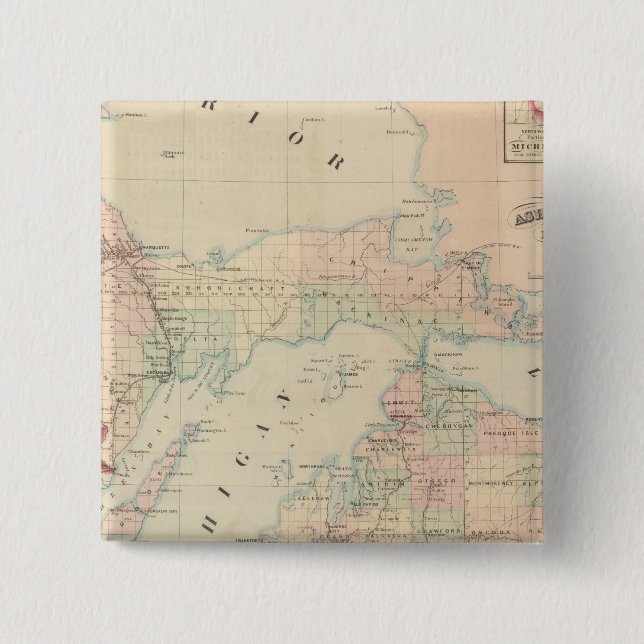 Bóton Quadrado 5.08cm Michigan (Frente)