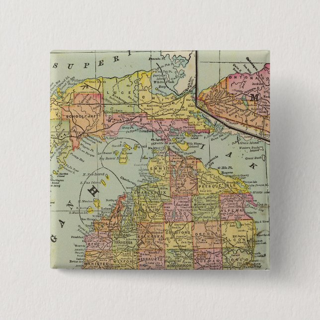 Bóton Quadrado 5.08cm Michigan 3 (Frente)