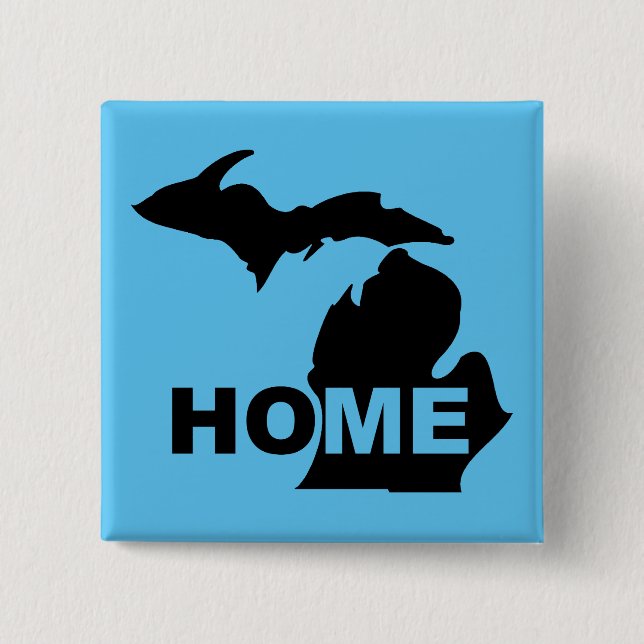 Bóton Quadrado 5.08cm Michigan Home Longe Do Crachá Do Botão Do Estado (Frente)