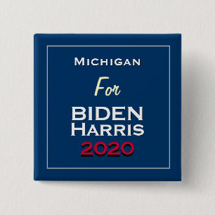 Bóton Quadrado 5.08cm Michigan para a Praça BIDEN HARRIS 2020