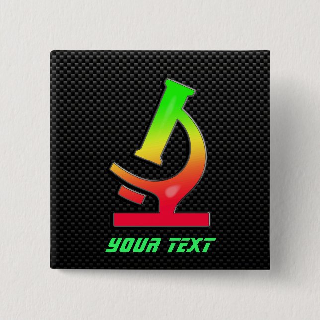 Bóton Quadrado 5.08cm Microscópio lustroso (Frente)