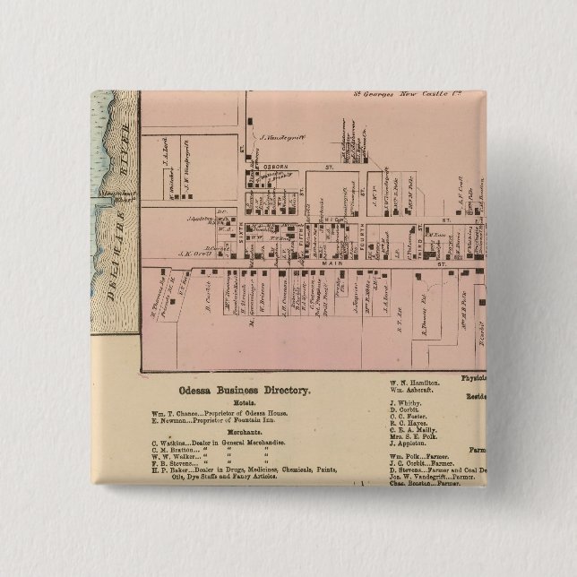 Bóton Quadrado 5.08cm Middletown (Frente)