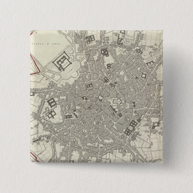 Bóton Quadrado 5.08cm Milão Milano (Frente)