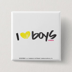 Bóton Quadrado 5.08cm Mim amarelo dos meninos do coração