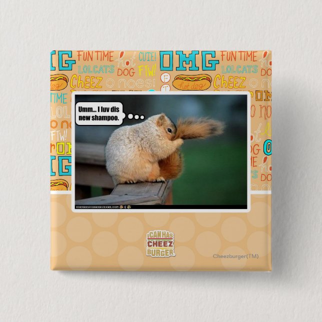 Bóton Quadrado 5.08cm Mim champô novo do dis do luv (Frente)