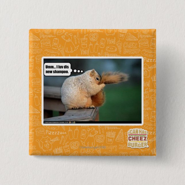 Bóton Quadrado 5.08cm Mim champô novo do dis do luv (Frente)