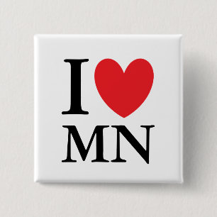 Bóton Quadrado 5.08cm Mim coração Minnesota