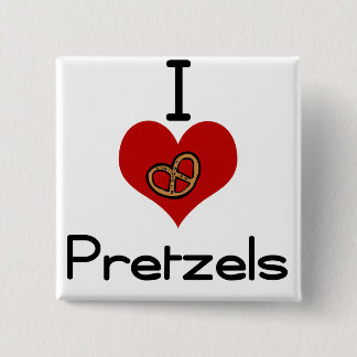 Bóton Quadrado 5.08cm Mim pretzel do amor-coração