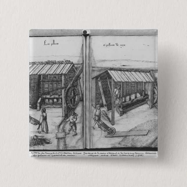 Bóton Quadrado 5.08cm Mina de prata de Croix-auxiliar-Minas do La, (Frente)