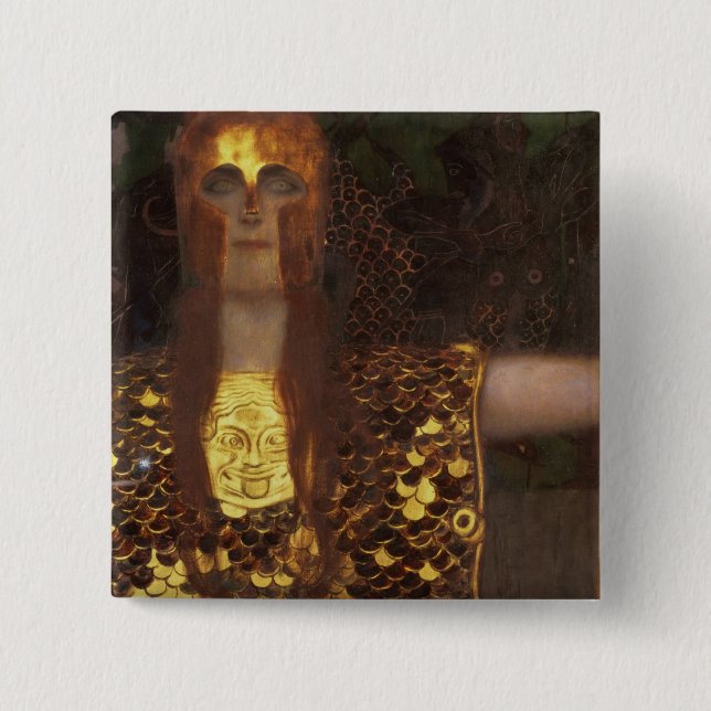 Bóton Quadrado 5.08cm Minerva ou Pallas Athena (Frente)