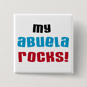 Bóton Quadrado 5.08cm Minha Abuela Rocks T-shirts e presentes