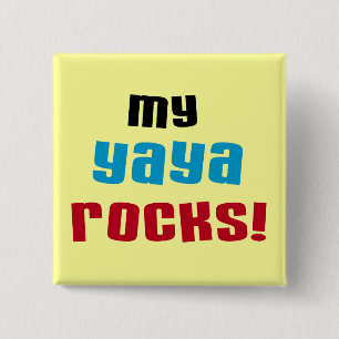 Bóton Quadrado 5.08cm Minha Yaya Rocks T shirts e presentes