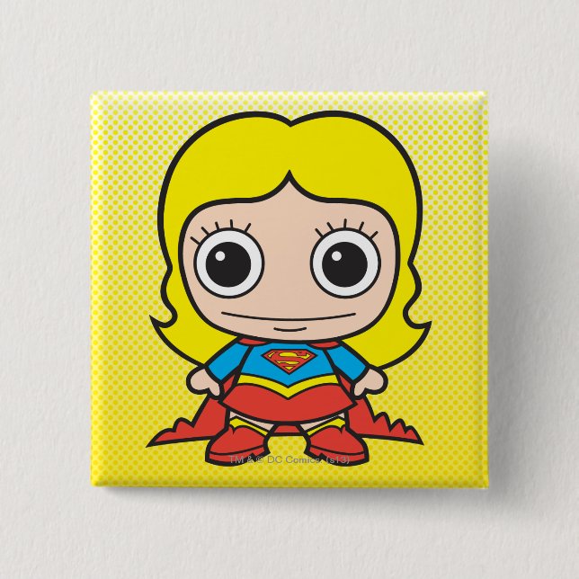 Bóton Quadrado 5.08cm Mini Supergirl (Frente)