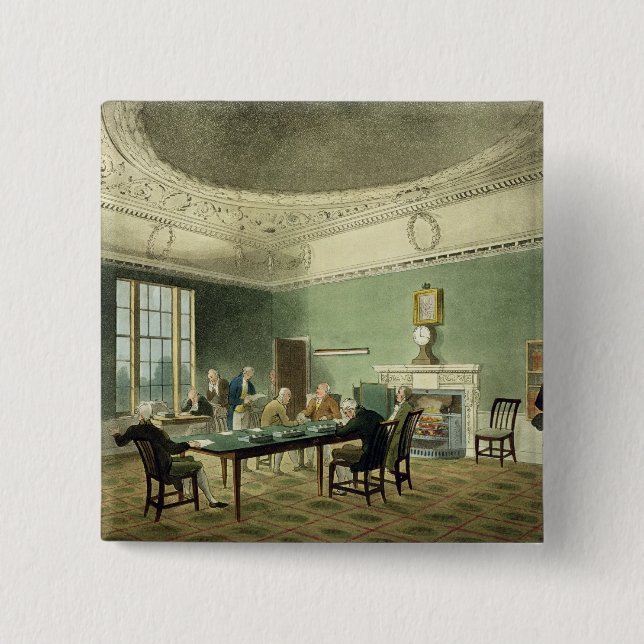 Bóton Quadrado 5.08cm Ministério do Comércio, 'do microcosmo de (Frente)