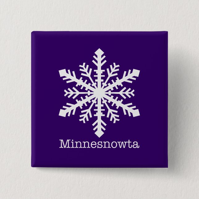 Bóton Quadrado 5.08cm Minnesnowta Snowflake (Frente)