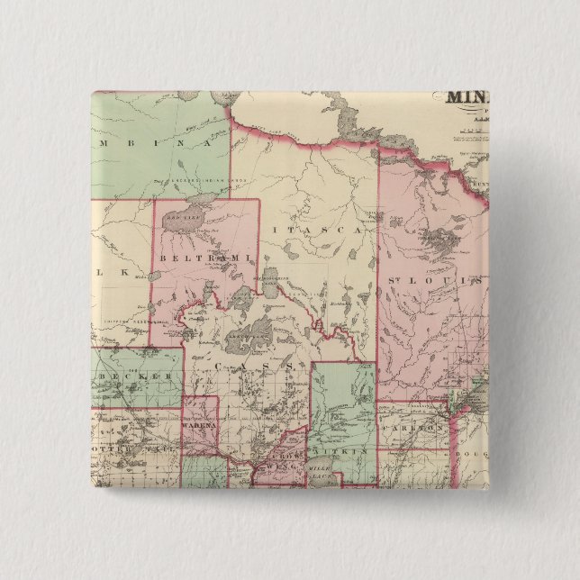 Bóton Quadrado 5.08cm Minnesota 5 (Frente)