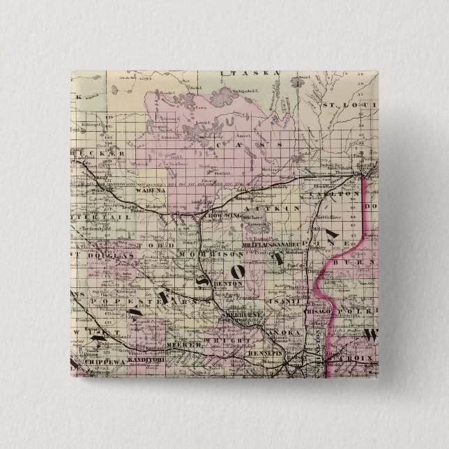 Bóton Quadrado 5.08cm Minnesota 9 (Frente)