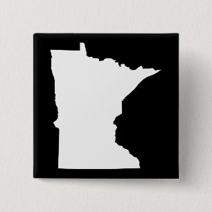 Bóton Quadrado 5.08cm Minnesota em branco e preto