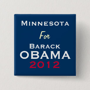 Bóton Quadrado 5.08cm MINNESOTA para o botão da campanha de OBAMA 2012