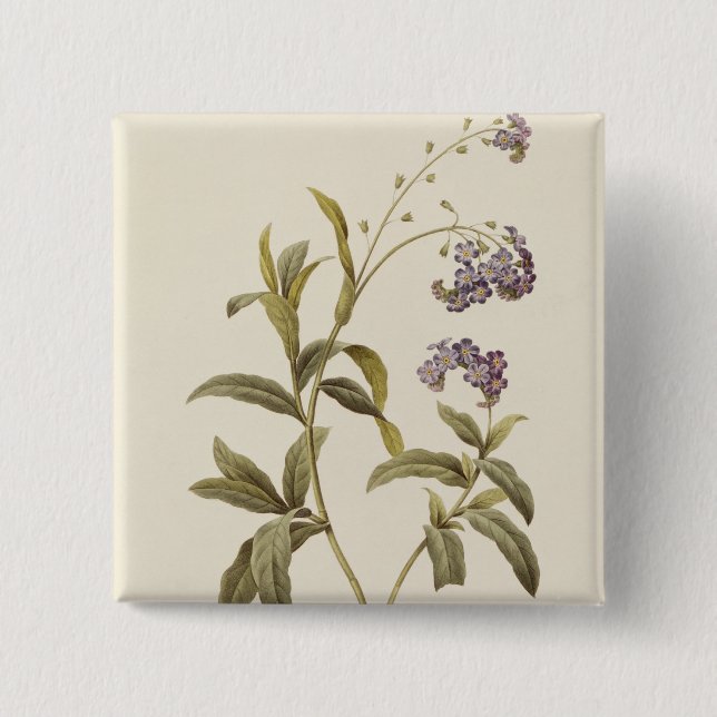 Bóton Quadrado 5.08cm Miosótis (Frente)