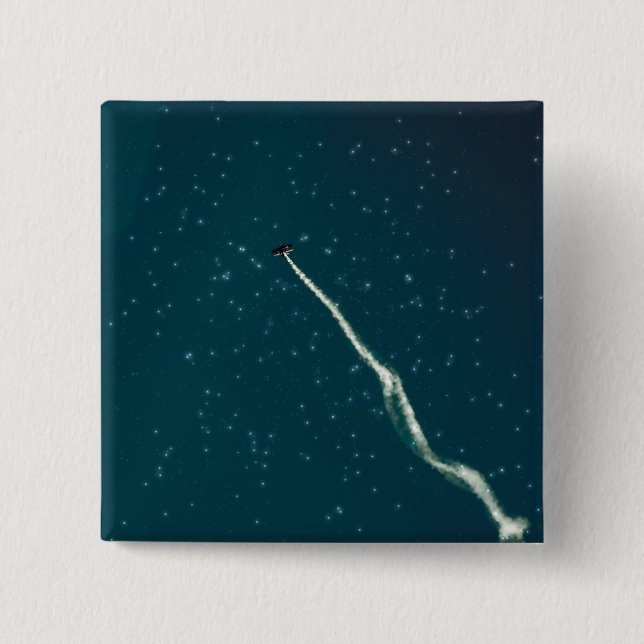 Bóton Quadrado 5.08cm Mira em direção às estrelas (Frente)