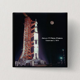 Bóton Quadrado 5.08cm Missão da Lua Apollo 17