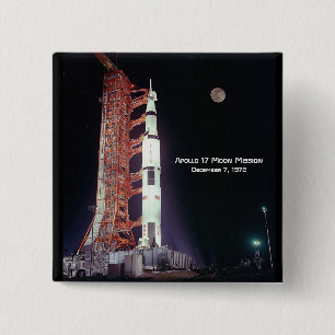 Bóton Quadrado 5.08cm Missão da Lua Apollo 17