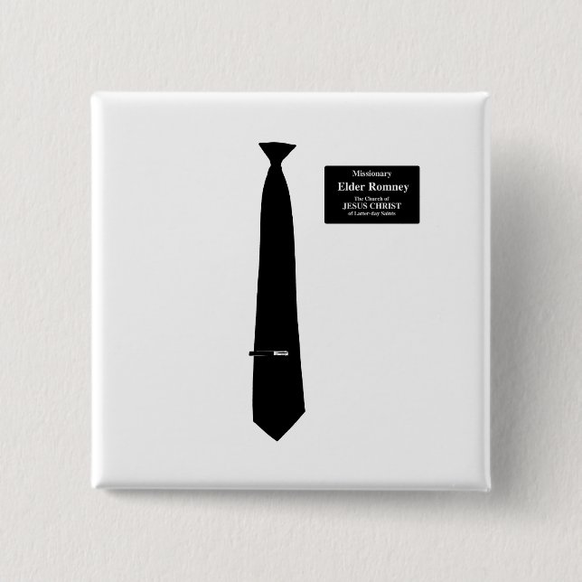 Bóton Quadrado 5.08cm Missionário Romney Costume (Frente)